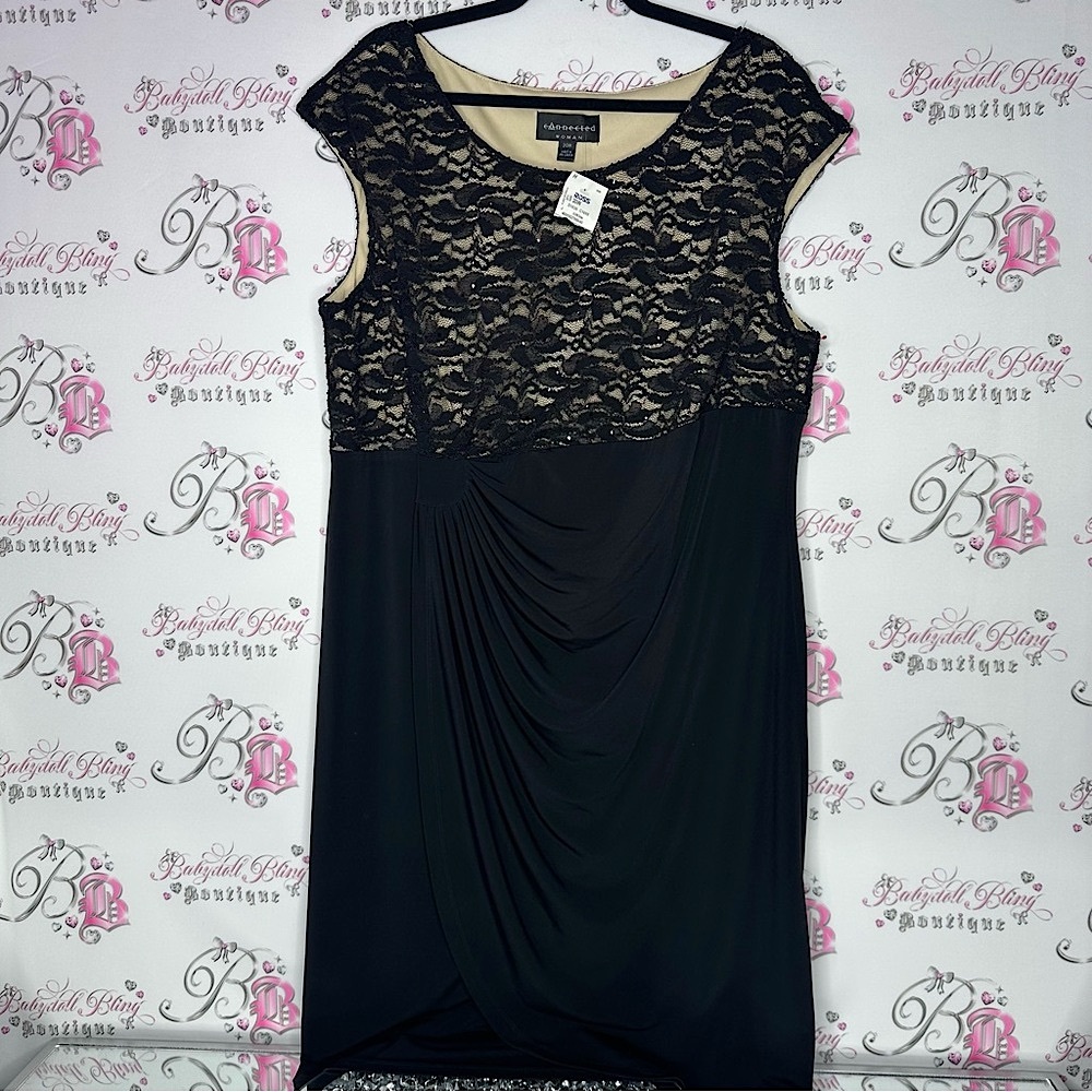 Connected dress sequins sparkly Lacie cinch detail Black Lace Dress